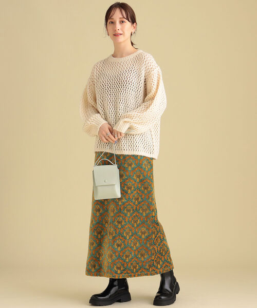 Ray BEAMS（レイビームス）の「Ray BEAMS / 3G メッシュ編み クルーネック ニット（ニット/セーター・レディース・ロイヤルブルー/オフホワイト・ONE SIZE）」の3枚目の写真