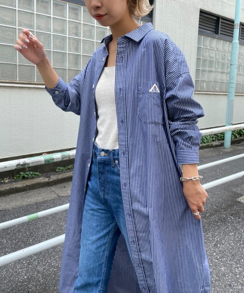 GEVACO（ゲバコ）の「【GEVACO/ゲバコ】タイプライターストライプシャツワンピース（ワンピース・レディース・ブラック/ネイビー/ブルー・MEDIUM）」の22枚目の写真