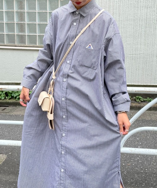 GEVACO（ゲバコ）の「【GEVACO/ゲバコ】タイプライターストライプシャツワンピース（ワンピース・レディース・ブラック/ネイビー/ブルー・MEDIUM）」の11枚目の写真