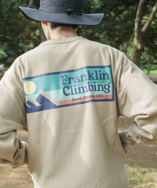 Franklin Climbing(フランクリンクライミング)の「【Franklin Climbing/フランクリンクライミング】ロゴスウエット バックプリント(スウェット・メンズ・ピンク/グリーン/ベージュ/チャコールグレー/グレー・L/M)」の4枚目の写真