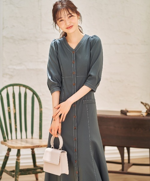 WILLSELECTION デニムステッチジャンスカ ベージュ　ウィルセレクショ ♡新作♡デニムステッチジャンスカ | WILLSELECTIONルミネ有楽町店