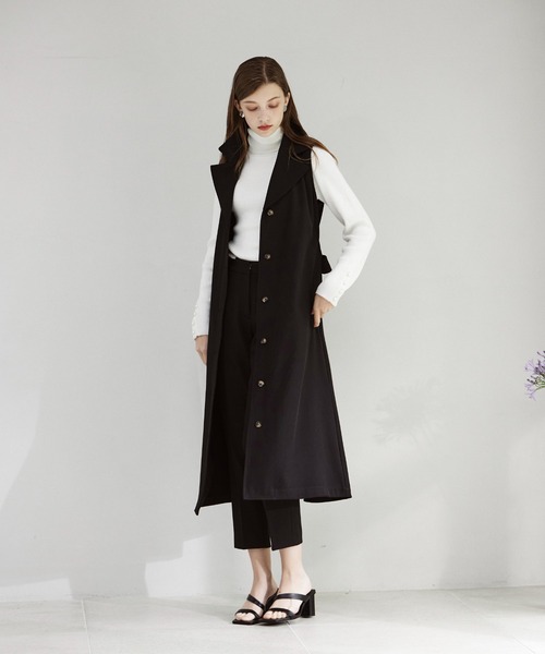 INED CLARO(イネドクラロ)の「エステルストレッチジレワンピース【セットアップ対応】(ワンピース・レディース・ブラック/ベージュ・フリー)」の4枚目の写真