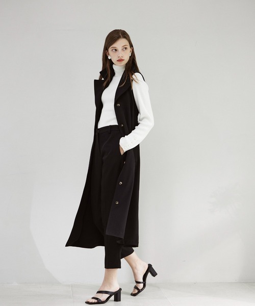 INED CLARO(イネドクラロ)の「エステルストレッチジレワンピース【セットアップ対応】(ワンピース・レディース・ブラック/ベージュ・フリー)」の6枚目の写真