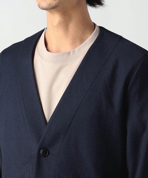 Grand PARK（グランドパーク）の「ストレッチノーカラージャケット（テーラードジャケット・メンズ・ブラック/ネイビー/チャコールグレー・MEDIUM/LARGE/X-LARGE）」の13枚目の写真