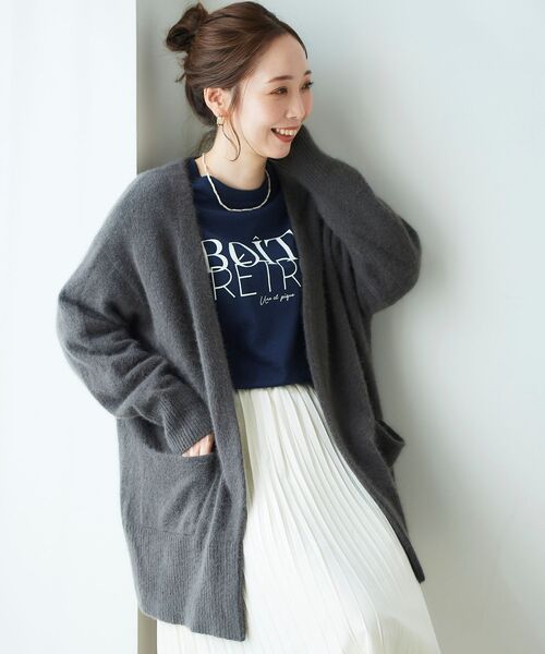 le.coeur blanc（ルクールブラン）の「FOX混ガウンカーディガン（カーディガン/ボレロ・レディース・モカ/ミント/グレー/ダークグレー・38）」の3枚目の写真