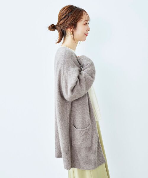 le.coeur blanc（ルクールブラン）の「FOX混ガウンカーディガン（カーディガン/ボレロ・レディース・モカ/ミント/グレー/ダークグレー・38）」の5枚目の写真