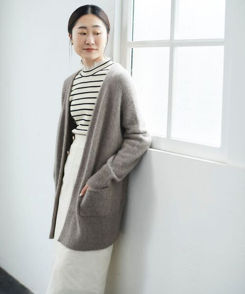 le.coeur blanc（ルクールブラン）の「FOX混ガウンカーディガン（カーディガン/ボレロ・レディース・モカ/ミント/グレー/ダークグレー・38）」の9枚目の写真