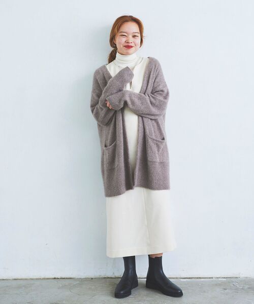 le.coeur blanc（ルクールブラン）の「FOX混ガウンカーディガン（カーディガン/ボレロ・レディース・モカ/ミント/グレー/ダークグレー・38）」の13枚目の写真