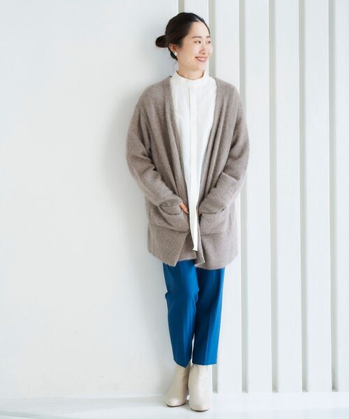 le.coeur blanc（ルクールブラン）の「FOX混ガウンカーディガン（カーディガン/ボレロ・レディース・モカ/ミント/グレー/ダークグレー・38）」の15枚目の写真