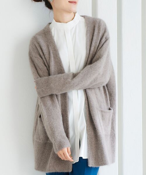 le.coeur blanc（ルクールブラン）の「FOX混ガウンカーディガン（カーディガン/ボレロ・レディース・モカ/ミント/グレー/ダークグレー・38）」の20枚目の写真