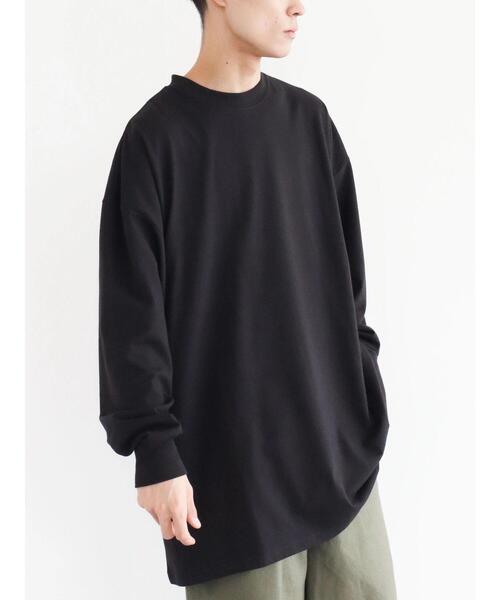 CRAFT STANDARD BOUTIQUE(クラフトスタンダードブティック)の「【BIG】クルーネックロンTEE *(Tシャツ/カットソー・メンズ・ライトグレー/オフホワイト/ブラック・M/LL/L)」の6枚目の写真