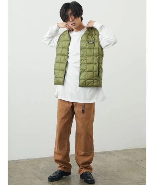 CRAFT STANDARD BOUTIQUE(クラフトスタンダードブティック)の「【BIG】クルーネックロンTEE *(Tシャツ/カットソー・メンズ・ライトグレー/オフホワイト/ブラック・M/LL/L)」の16枚目の写真