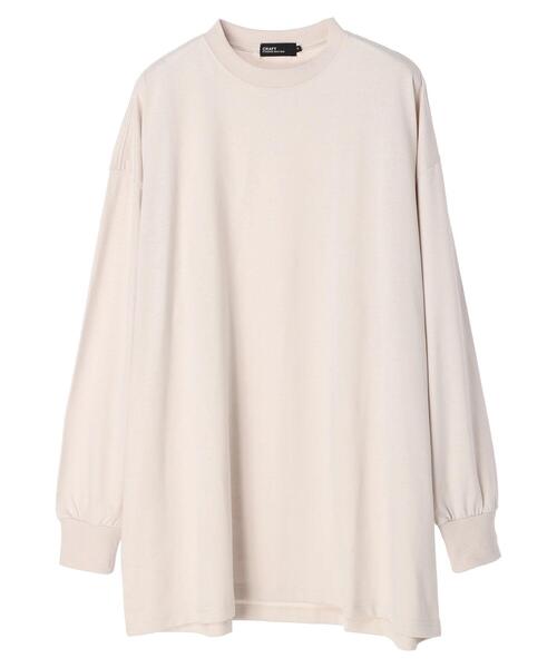 CRAFT STANDARD BOUTIQUE(クラフトスタンダードブティック)の「【BIG】クルーネックロンTEE *(Tシャツ/カットソー・メンズ・ライトグレー/オフホワイト/ブラック・M/LL/L)」の1枚目の写真