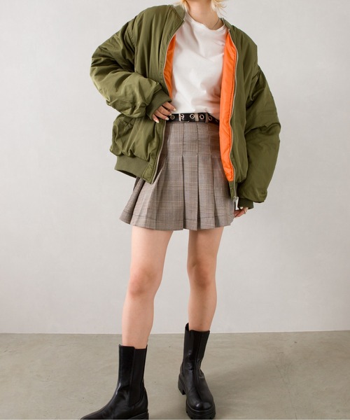 SpRay（スプレイ）の「中綿　ＢＩＧ　ＭＡ１（MA-1・レディース・アイボリー/カーキ/ブラック・FREE）」の21枚目の写真