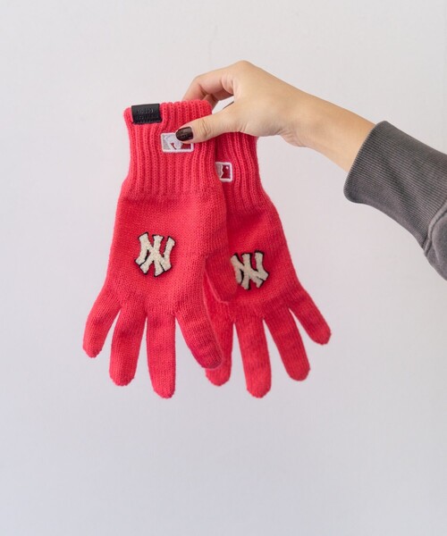 FREAK'S STORE(フリークスストア)の「MLB × FREAK'S STORE/エムエルビー/メジャーリーグベースボール 別注MLB GLOVE/別注エムエルビーグローブ(手袋・レディース・ピンク/オフホワイト/ネイビー・ONE SIZE)」の4枚目の写真