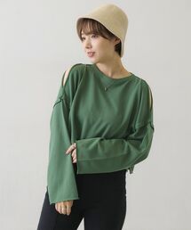 RETRO GIRL | 肩スリットショートトレーナー(Tシャツ/カットソー)