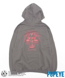 DOGTOWN | POPEYE CROSS HOODIE SWEAT PARKA/ドッグタウンポパイコラボバックプリントプルオーバーパーカー(パーカー)
