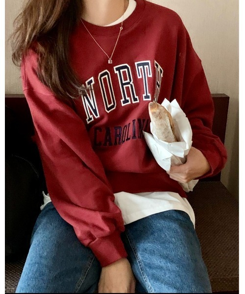 MINS MINIS（ミンスミニス）の「ノースカロリナ刺繍ロゴスウェット（スウェット・レディース・グリーン/アイボリー/ワイン・FREE）」の13枚目の写真