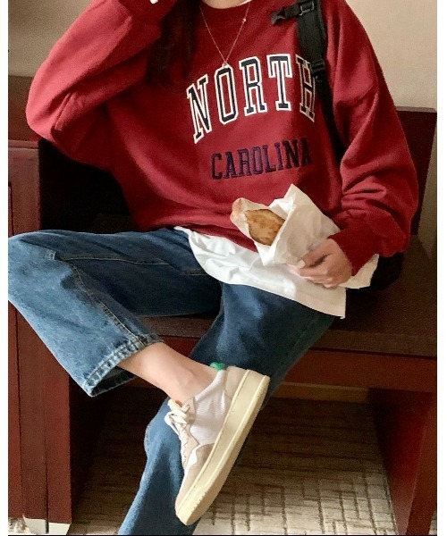 MINS MINIS（ミンスミニス）の「ノースカロリナ刺繍ロゴスウェット（スウェット・レディース・グリーン/アイボリー/ワイン・FREE）」の21枚目の写真