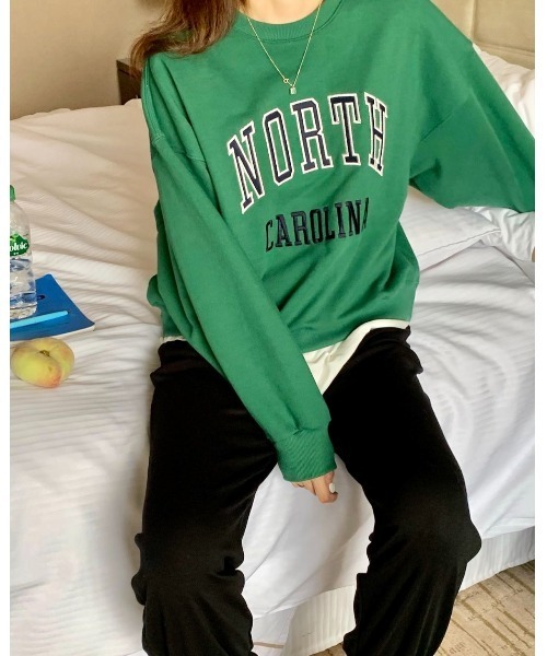 MINS MINIS（ミンスミニス）の「ノースカロリナ刺繍ロゴスウェット（スウェット・レディース・グリーン/アイボリー/ワイン・FREE）」の11枚目の写真