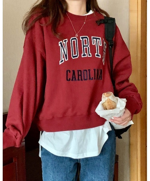 MINS MINIS（ミンスミニス）の「ノースカロリナ刺繍ロゴスウェット（スウェット・レディース・グリーン/アイボリー/ワイン・FREE）」の22枚目の写真