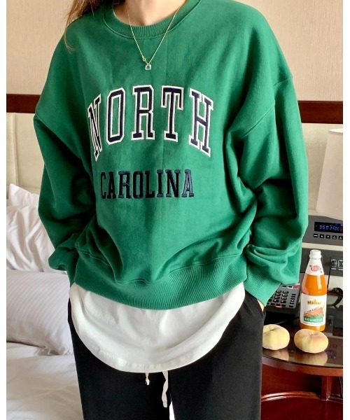 MINS MINIS（ミンスミニス）の「ノースカロリナ刺繍ロゴスウェット（スウェット・レディース・グリーン/アイボリー/ワイン・FREE）」の12枚目の写真
