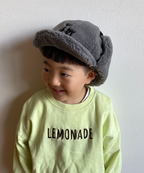 GRIN BUDDY(グリンバディ)の「【GRIN BUDDY / グリンバディ】【キッズ】ボアフライトキャップ/パイロットキャップ/アビエーターキャップ/City Flight Cap(キャップ・キッズ・グレー/アイボリー/ブラック・54cm/52cm)」の7枚目の写真
