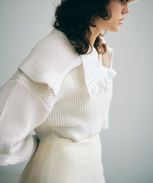 新品Sustainableスキッパーニットプルオーバー スナイデル SNIDEL SNIDEL（スナイデル）の「スキッパーニットプルオーバー（ニット