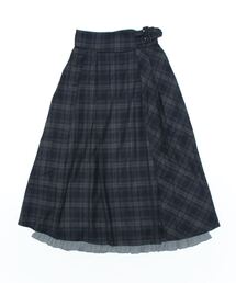 ベルト付チェック柄ロングSK