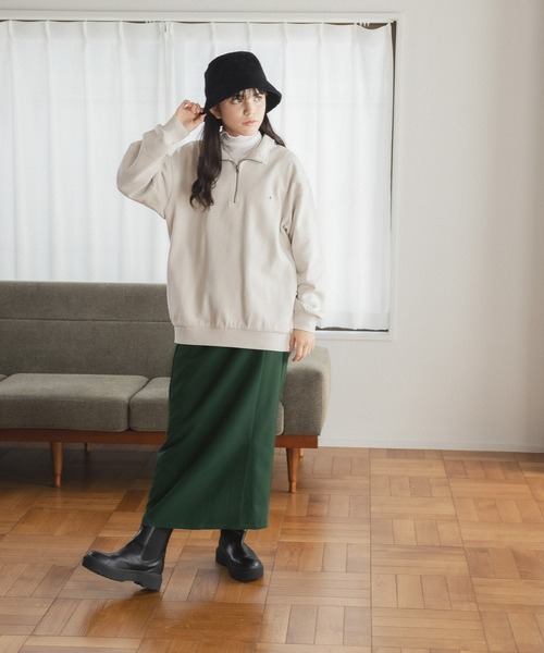 GLOBAL WORK(グローバルワーク)の「ハーフZIPスウェット/AND YUA ANY/ 165278(スウェット・キッズ・グリーン/ライトグレー/チャコールグレー・160cm/150cm)」の4枚目の写真