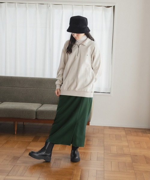 GLOBAL WORK(グローバルワーク)の「ハーフZIPスウェット/AND YUA ANY/ 165278(スウェット・キッズ・グリーン/ライトグレー/チャコールグレー・160cm/150cm)」の5枚目の写真