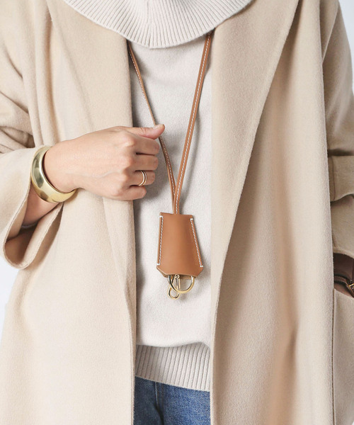 ZANCHETTI ザンケッティ キーリング ネックレス キャメル