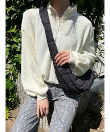 ハーフジップルーズニット