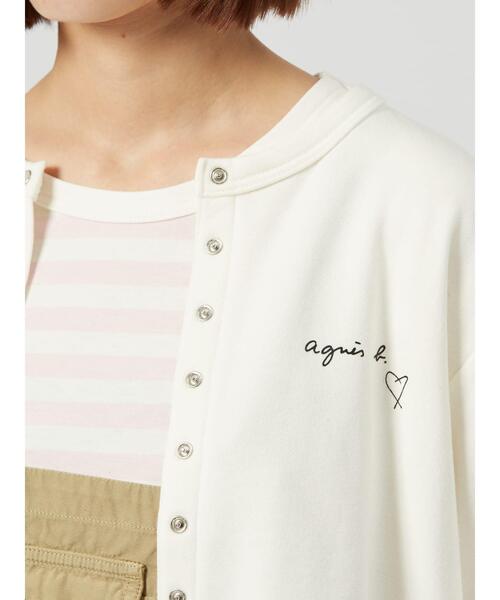 agnes b.（アニエスベー）の「WEB限定 SDF0 CARDIGAN ロゴカーディガンプレッション（カーディガン/ボレロ・レディース・ホワイト・2/1/3）」の7枚目の写真