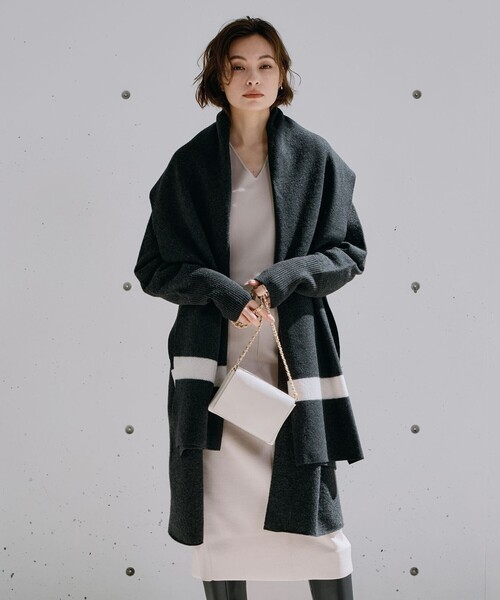 ICB(アイシービー)の「ミルドウール ロングカーディガン(カーディガン/ボレロ・レディース・グレー系/パイングリーン系/ライトイエロー系・SMALL/X-SMALL)」の2枚目の写真
