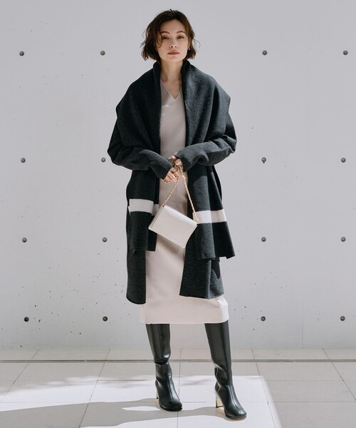 ICB(アイシービー)の「ミルドウール ロングカーディガン(カーディガン/ボレロ・レディース・グレー系/パイングリーン系/ライトイエロー系・SMALL/X-SMALL)」の4枚目の写真