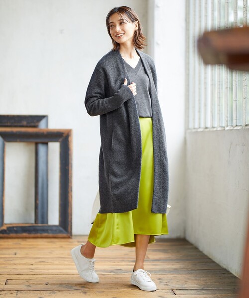 ICB(アイシービー)の「ミルドウール ロングカーディガン(カーディガン/ボレロ・レディース・グレー系/パイングリーン系/ライトイエロー系・SMALL/X-SMALL)」の5枚目の写真