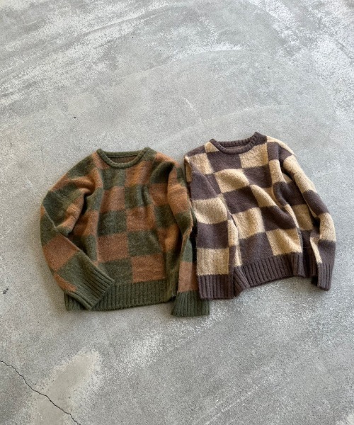 shesame（シーセム）の「アソート柄モヘアライクウールミックスニット（ニット/セーター・レディース・ブラウン/グリーン/ピンク/ブラック・MEDIUM/LARGE）」の10枚目の写真