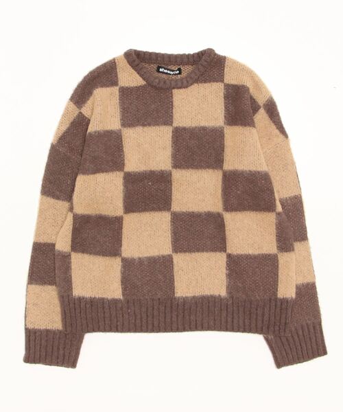 shesame（シーセム）の「アソート柄モヘアライクウールミックスニット（ニット/セーター・レディース・ブラウン/グリーン/ピンク/ブラック・MEDIUM/LARGE）」の6枚目の写真