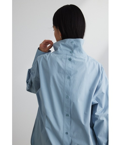 STYLEMIXER（スタイルミキサー）の「スタンドカラーロングシャツ（シャツ/ブラウス・レディース・ブラック/ホワイト/サックスブルー・FREE）」の12枚目の写真