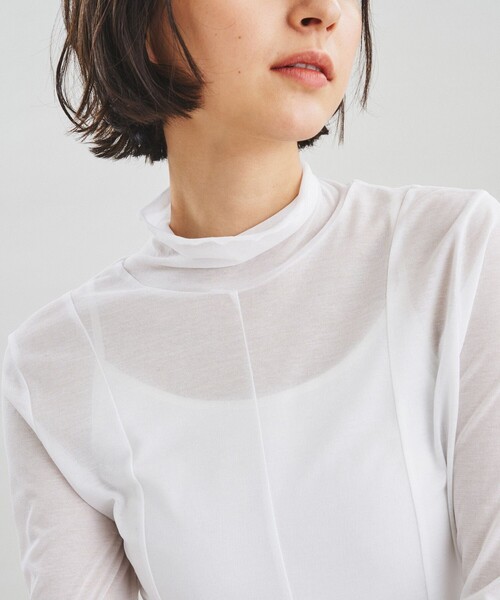GRACE CONTINENTAL(グレースコンチネンタル)の「シアー切替トップ(Tシャツ/カットソー・レディース・ブラック/ホワイト/ラベンダー・36)」の8枚目の写真