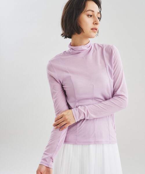 GRACE CONTINENTAL(グレースコンチネンタル)の「シアー切替トップ(Tシャツ/カットソー・レディース・ブラック/ホワイト/ラベンダー・36)」の12枚目の写真