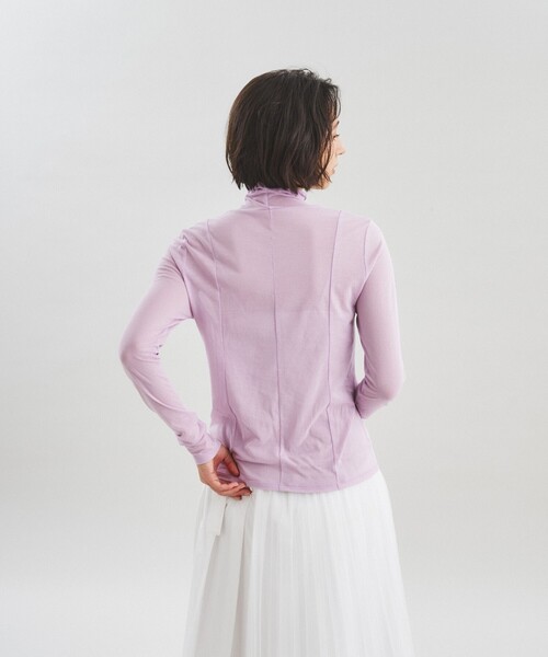 GRACE CONTINENTAL(グレースコンチネンタル)の「シアー切替トップ(Tシャツ/カットソー・レディース・ブラック/ホワイト/ラベンダー・36)」の14枚目の写真