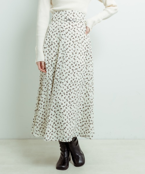 OLIVE des OLIVE（オリーブデオリーブ）の「【WEB限定カラー有】ビットベルト付きフレアスカート（スカート・レディース・ミント/チェック/スミクロ/オフホワイト/サックスブルー・FREE）」の9枚目の写真