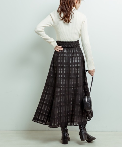 OLIVE des OLIVE（オリーブデオリーブ）の「【WEB限定カラー有】ビットベルト付きフレアスカート（スカート・レディース・ミント/チェック/スミクロ/オフホワイト/サックスブルー・FREE）」の15枚目の写真