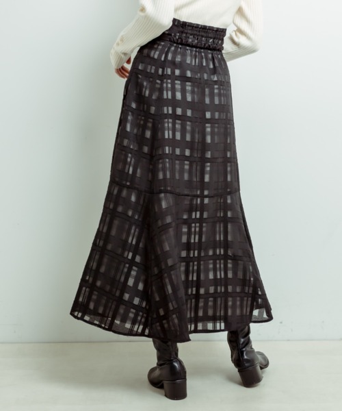 OLIVE des OLIVE（オリーブデオリーブ）の「【WEB限定カラー有】ビットベルト付きフレアスカート（スカート・レディース・ミント/チェック/スミクロ/オフホワイト/サックスブルー・FREE）」の18枚目の写真