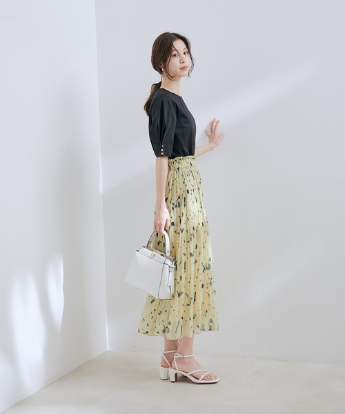 VIS(ビス)の「【接触冷感・洗える】シルケットタックスリーブプルオーバー(Tシャツ/カットソー・レディース・ブラック/ホワイト/ダークブラウン/ラベンダー・FREE)」の20枚目の写真