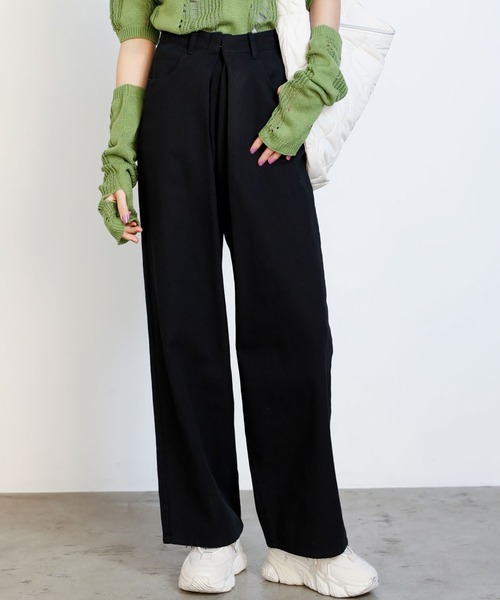 GeeRA(ジーラ)の「ホックデザインワイドパンツ(その他パンツ・レディース・ブルー/オフホワイト/ブラック・LARGE/MEDIUM/SMALL)」の2枚目の写真