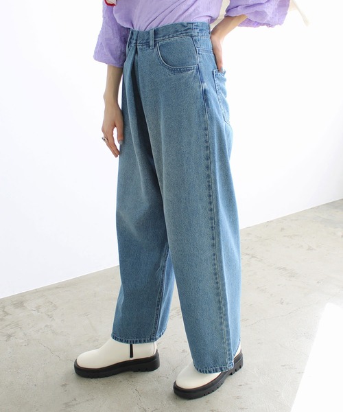 GeeRA(ジーラ)の「ホックデザインワイドパンツ(その他パンツ・レディース・ブルー/オフホワイト/ブラック・LARGE/MEDIUM/SMALL)」の10枚目の写真