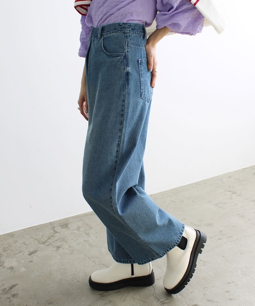 GeeRA(ジーラ)の「ホックデザインワイドパンツ(その他パンツ・レディース・ブルー/オフホワイト/ブラック・LARGE/MEDIUM/SMALL)」の7枚目の写真